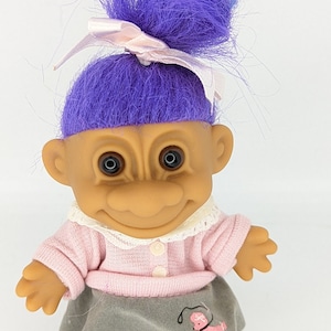 Troll Doll 1960er Jahre Pudel Rock Troll Russ Sammlerstück Vintage Geschenk Selten Lila Haare