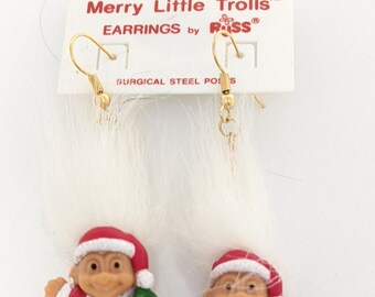 Christmas Santa Holiday troll Doll Earrings Jewelry New