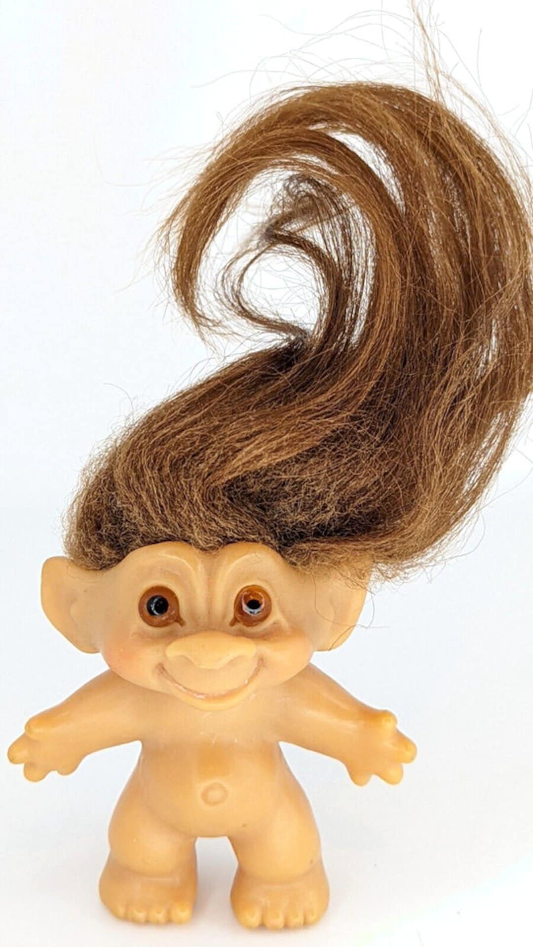 Troll Doll Dam Scandia Retro Vintage Old 3 Inch 1960s Brown Hair