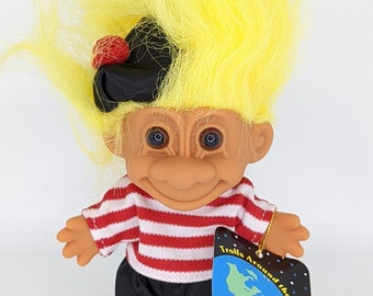 Russ Troll Doll Vintage Yellow Hair French France Beret new