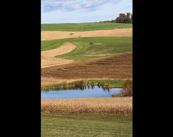 Farmland, Photography Prints, Metal Prints, Tractor, Fields, Midwest Ohio Decor