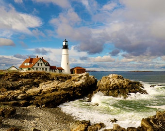Portland, Maine Lighthouse, Photography Prints, Metal Prints, East Coast New England Decor