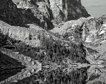 Stampa fotografica del lago Emerald, Parco nazionale delle Montagne Rocciose, Sky Pond Trail, stampe su metallo
