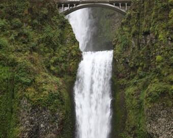 Cascades, Pont, Rivière, Impressions photographiques, Impressions métalliques, Multnomah Falls, Pacifique Nord-Ouest Portland Oregon, Décor Nord-Ouest