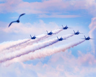 Air Force Blue Angels, Photography prints, Metal prints, Flying Machines, Lake Erie Aircraft Decor