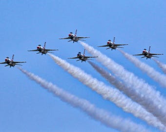Air Force Thunderbirds, Photography prints, Metal prints, Cleveland Airshow, Flying Machines Aircraft Decor