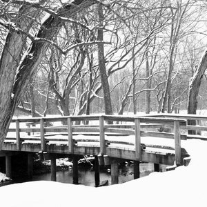 Winter Bridge, Photography prints, Metal prints, Golf Course Midwest Decor