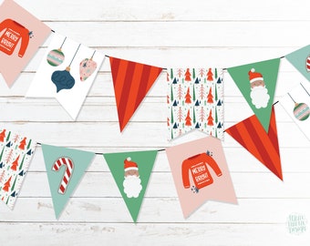 Dalaber 'Be Merry' Weihnachts-Banner Mit Schneeflocken - Wimpelkette Für Party, Kamin, Foto-Booth