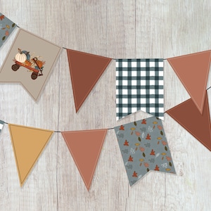 MINI It&#39;s Fall Yall Bunting, Pumpkin DIY Banner Template, Leaves Banner, Harvest Pennant Printable Bunting Garland Instant Download