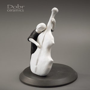 Statuette, Sculpture. Figure, Ceramic statuette, Music, Musician, Black and White, Made to order