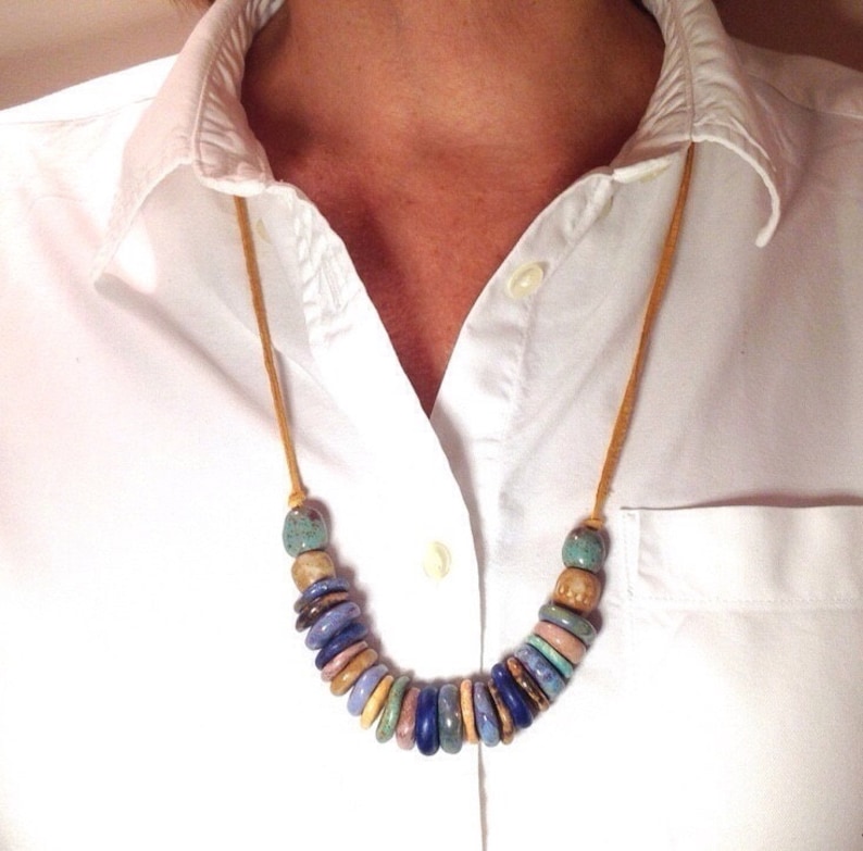 Szenaryo - Pink Circle Ceramic Necklace