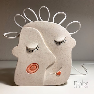 Ceramic lamp, Table lamp, White , Made to order