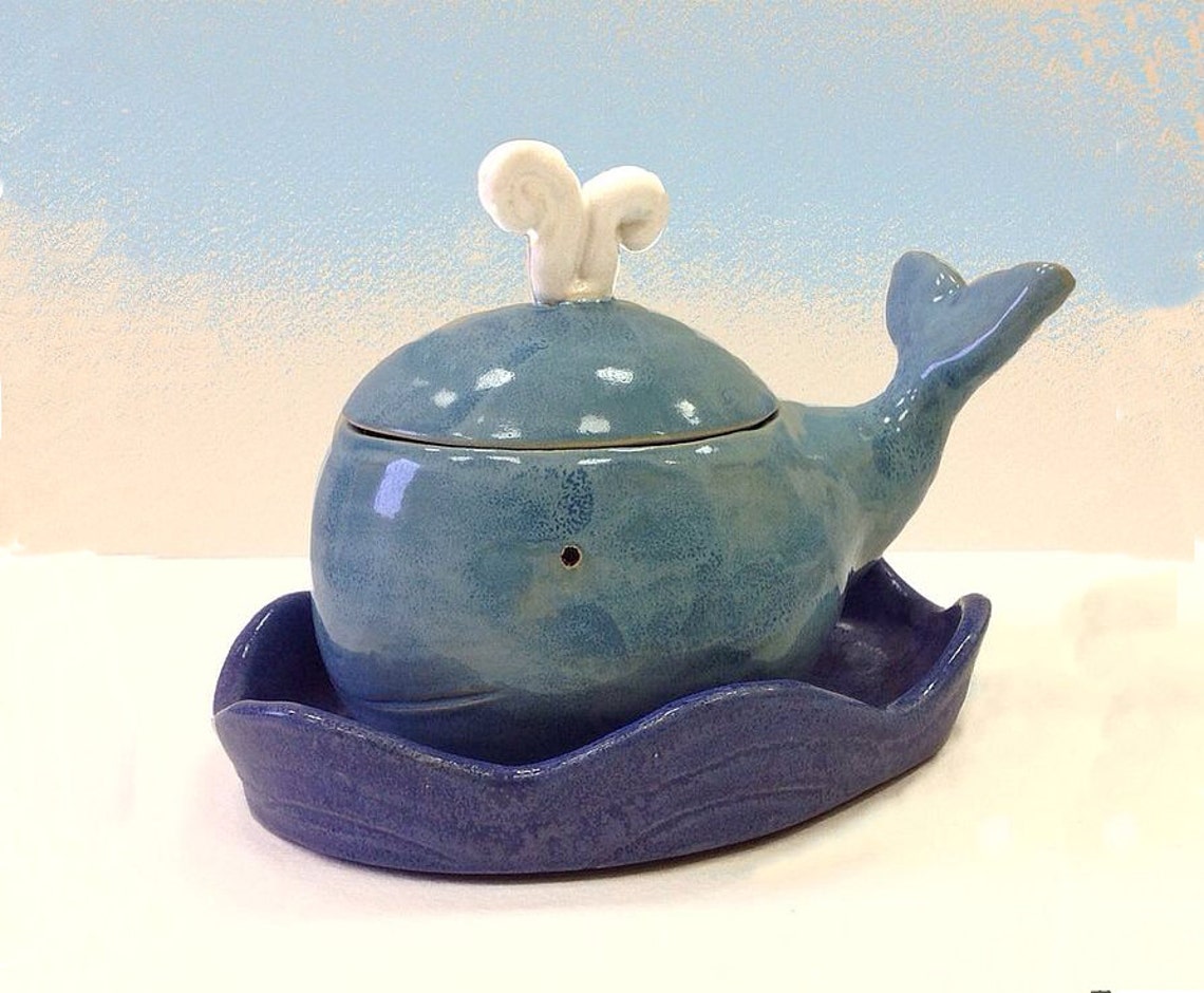 Ceramic blue whale box Made to orderTrinket box Ceramic Etsy
