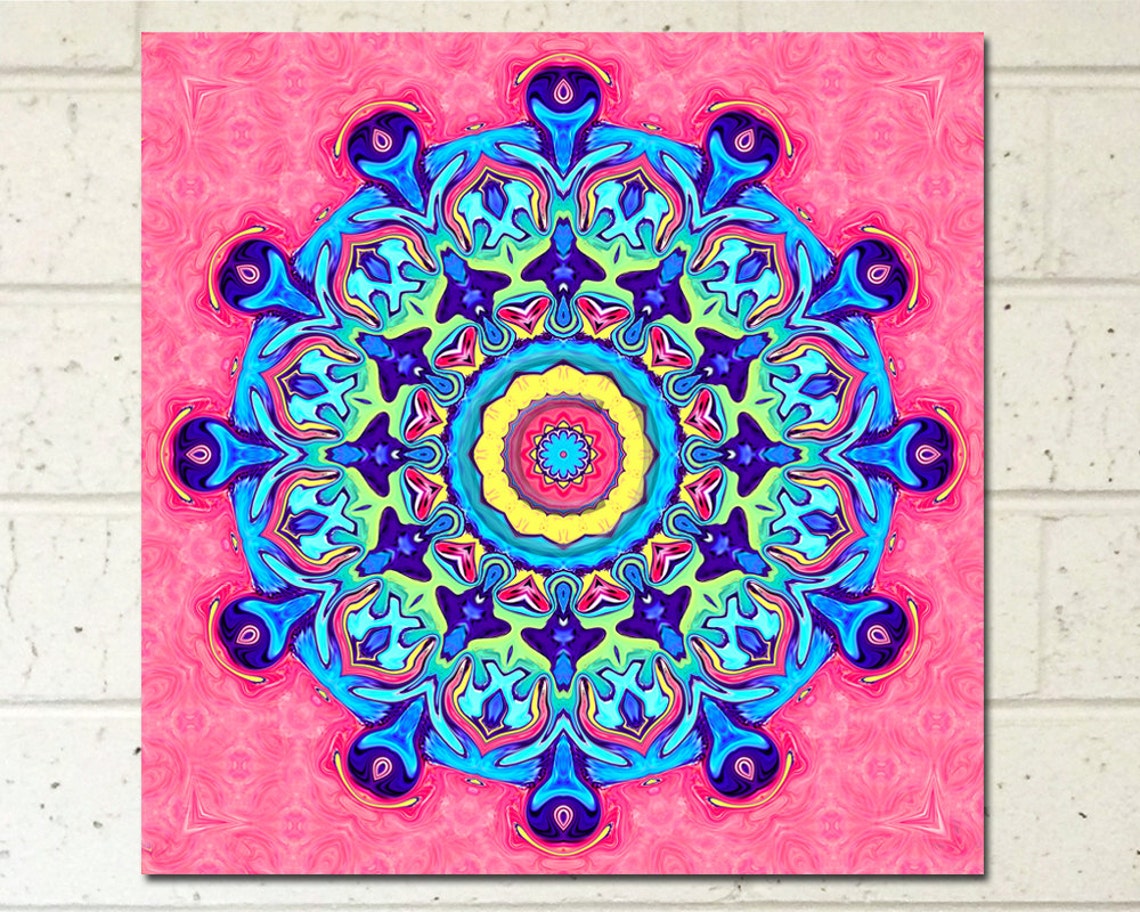 Rosa und blau Mandala-Kunst DIY-Wand-Dekor 75 Zoll Platz | Etsy