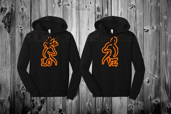 buck and doe couple hoodies