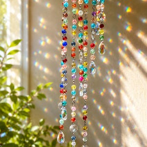 Pastel Colored Crystal Mobile Sun Catcher, Fairycore Garden Hanging Prism, Rainbow Maker Crystal Suncatcher Boho Home Decor, Bestie Gift image 11