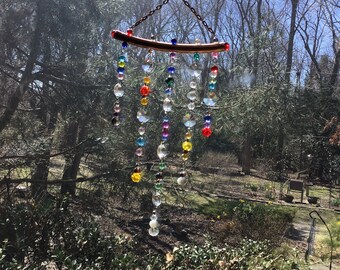 Beaded Crystal Suncatcher Window Hanging, Light Catcher Rainbow Maker, New Apartment Gift for Quirky Home Décor