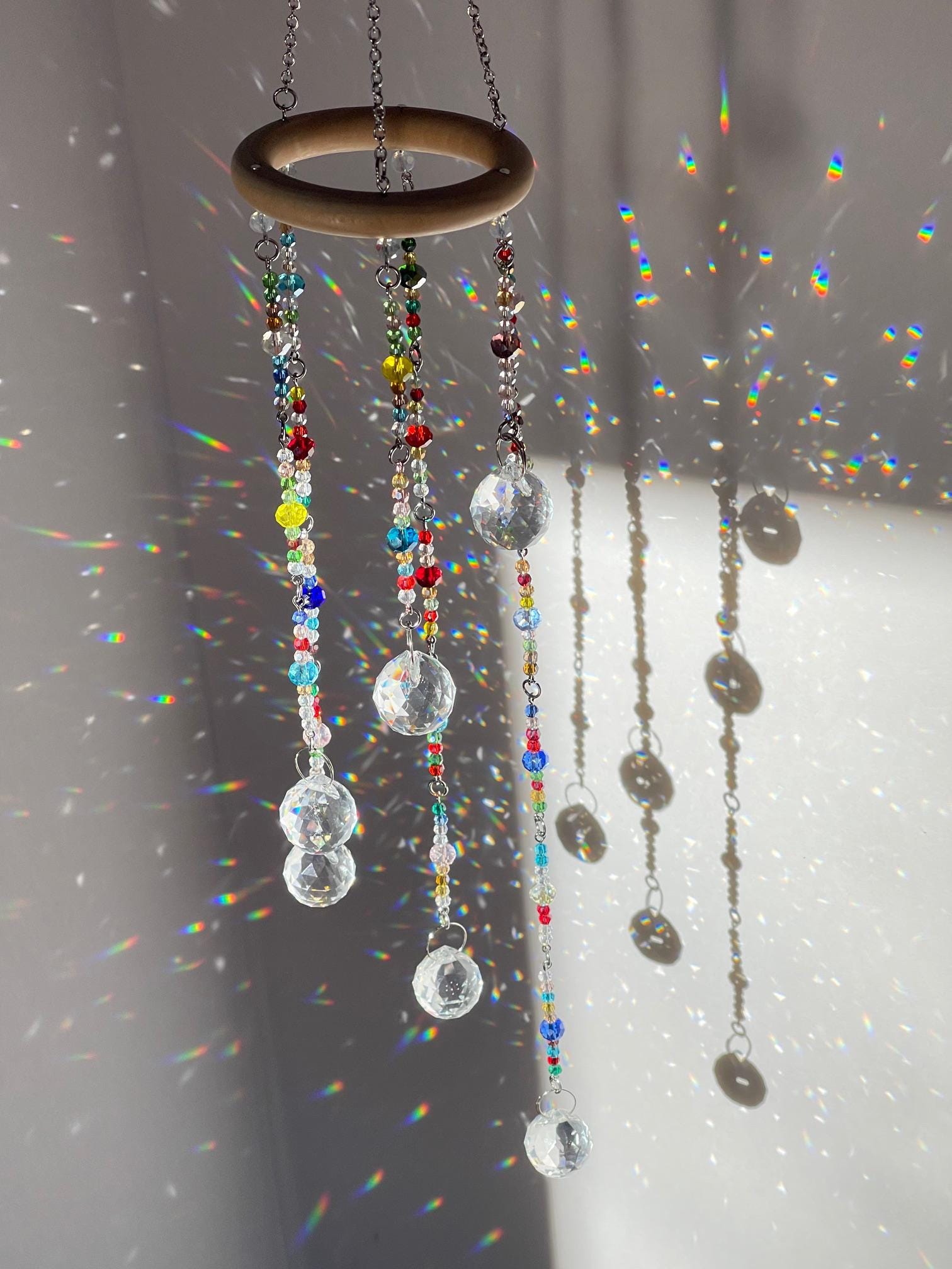 Crystal Sun Catcher Mobile, Rainbow Maker Window Hanging, Glass Prism ...