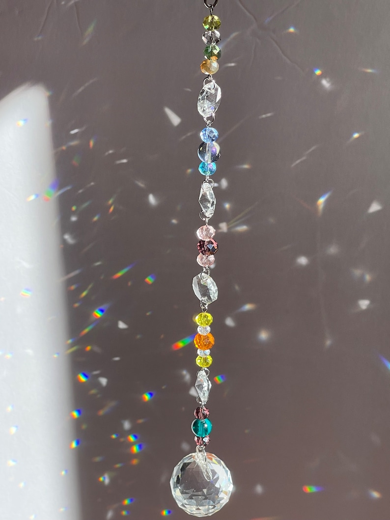 sun catcher strand showing the 1.5 inch prism ball
