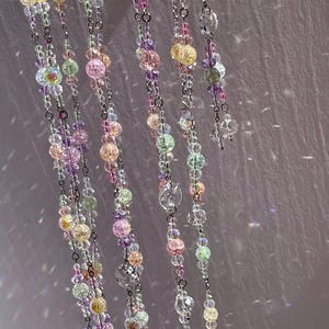 Pastel Colored Crystal Mobile Sun Catcher, Fairycore Garden Hanging Prism, Rainbow Maker Crystal Suncatcher Boho Home Decor, Bestie Gift image 4
