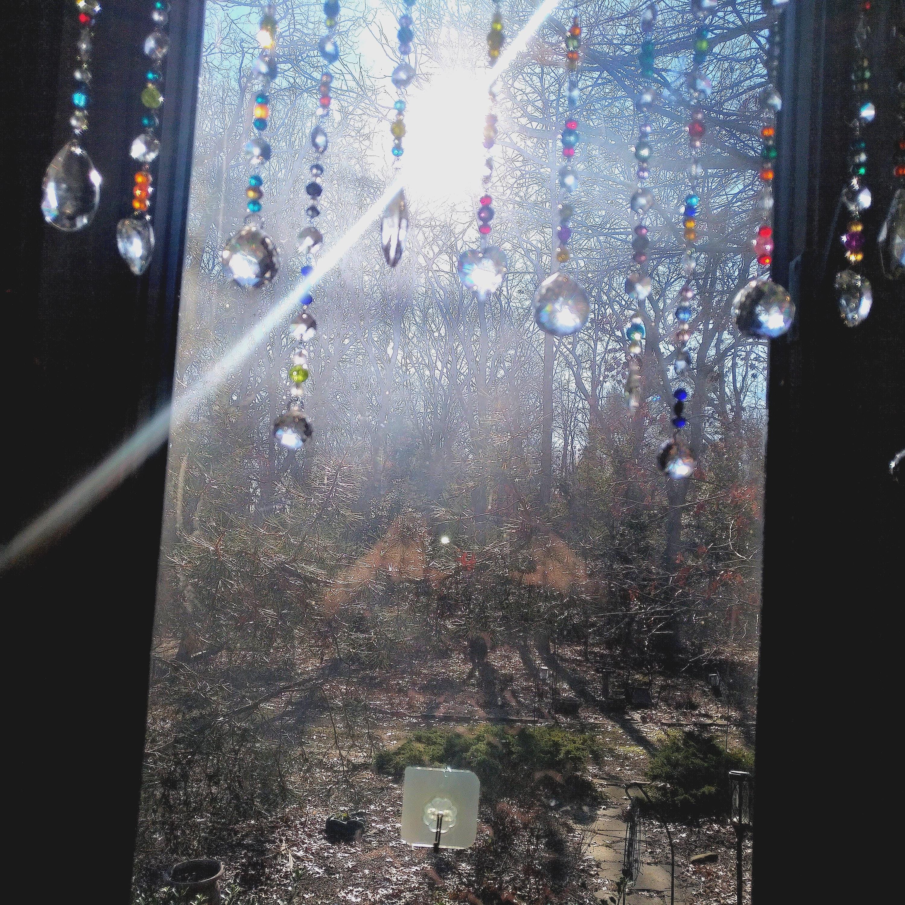 Rainbow Crystal Suncatcher Curtain – Boho Window Decor, Prism Light Catcher, Multicolor Hanging Crystals, Spiritual Home Accent