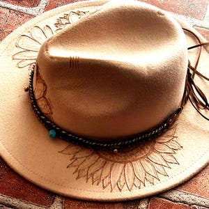 Unique hand burned hats, Hand burned cowboy hat, Wedding apparel, Birthday gifts, Burned Hat, Boho Hats, Cowboy festival attire, Cowboy hats