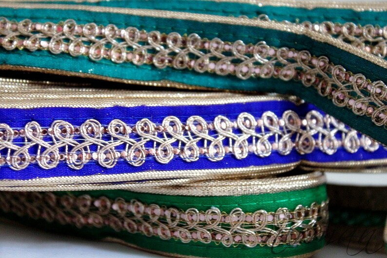 Buy Green Wedding Trim Craft Lace Ribbon Sewing Trim Green Gold Thread Trim Lace Trim Embroider