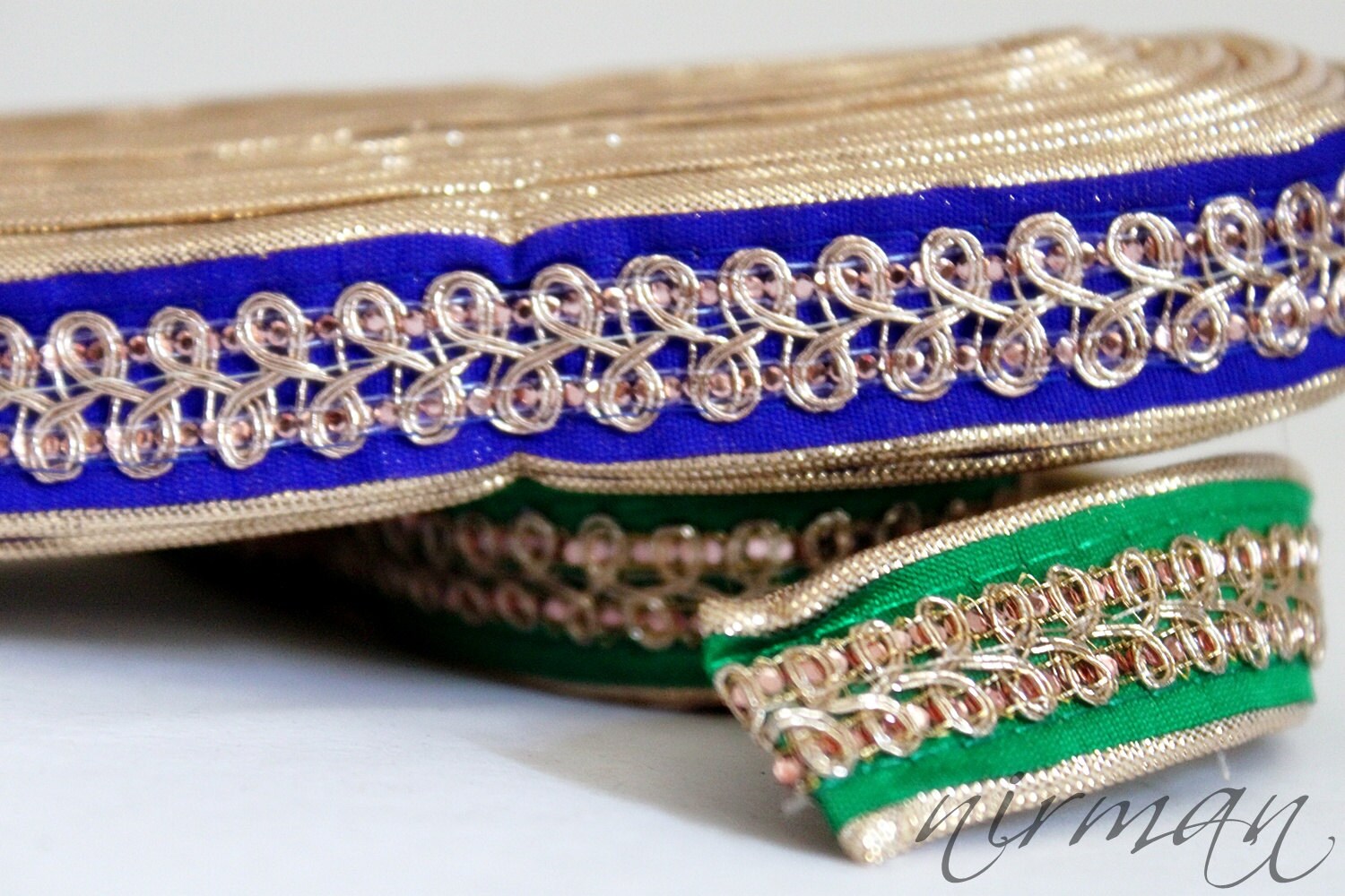 Buy Green Wedding Trim Craft Lace Ribbon Sewing Trim Green Gold Thread Trim Lace Trim Embroider