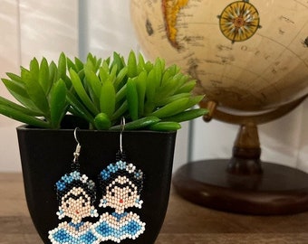 Frida Kahlo artisan beaded earrings