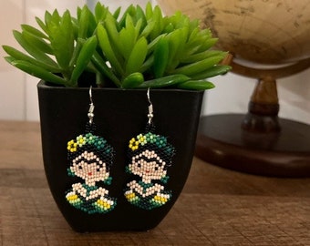 Frida Kahlo artisan beaded earrings