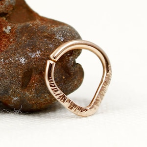 Septum ring, Rose or Yellow Gold Filled, Textured Triangle Septum, 14,16,18 or 20 gauge, Tribal septum ring, Nose ring,Septum jewelry, navel