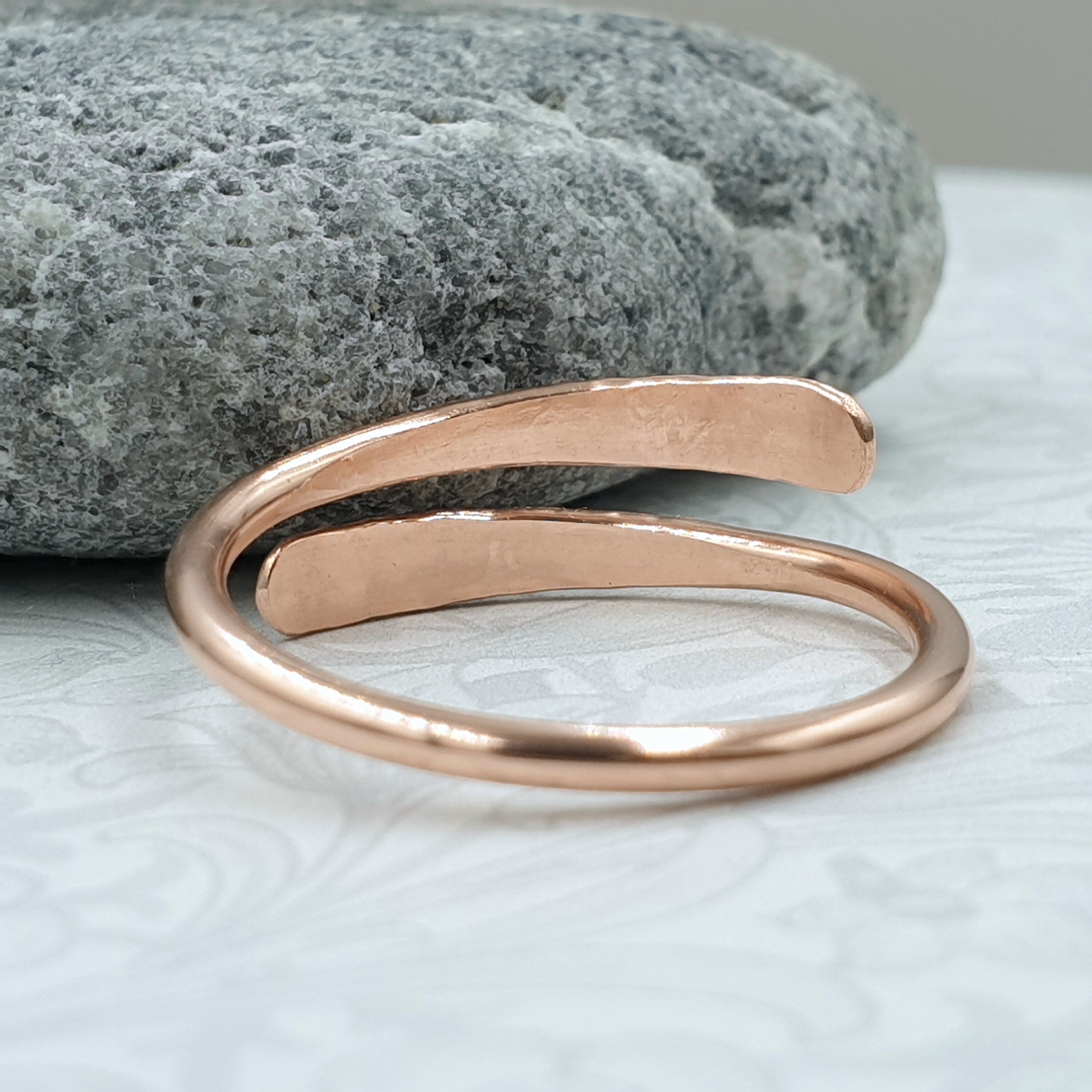 Pure Copper Wrap Ring, Solid Raw Copper Bypass Ring, Hammered Copper ...