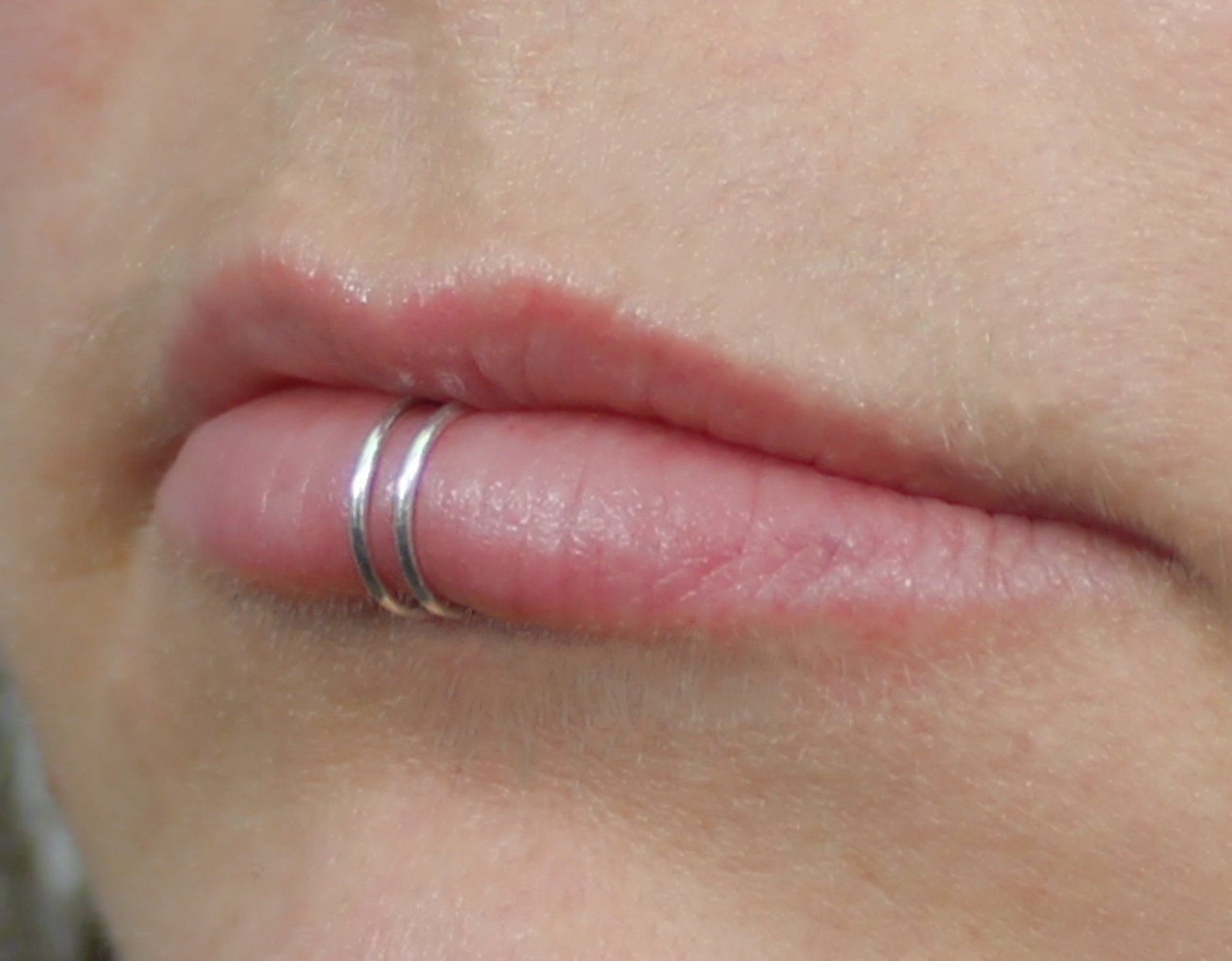 Double Lip Ring Solid Sterling Silver Gold Filled Argentium Etsy