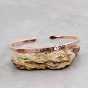 Hammered Copper Cuff Bracelet: Hand Forged Textured Copper