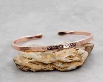 Copper Cuff Bracelet, Hammered Solid Copper, Lead and Nickel Free, Textured, Hand Forged Copper Cuff, Copper Bracelet