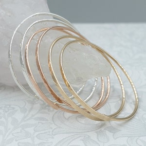 Hammered Hoop Earrings Pair, Skinny Hoop Earrings, Various Sizes, Solid 925 Sterling Silver Hoops,14k Rose or Yellow Gold Filled,Large Hoops