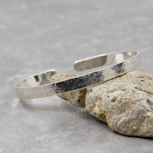 Bracelet empilable en argent, jonc en argent, martelé, argent sterling 925 massif, texturé, manchette en argent, jonc en argent, poli ou oxydé