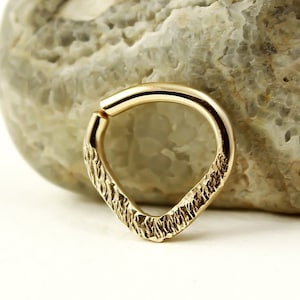 Septum ring, Scale Textured Triangle Septum, Rose or Yellow Gold, Silver,16, 18 or 20 gauge, Tribal,Nose ring,Septum jewelry,Piercing Hoop