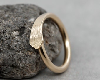 Hammered Sterling Silver or Gold Filled Cartilage Hoop: Helix, Tragus Earring