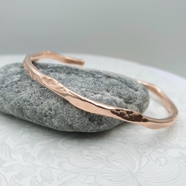 Copper Cuff Bracelet, Hammered Solid Copper, Lead and Nickel Free, Textured, Hand Forged Copper Cuff, Copper Bracelet