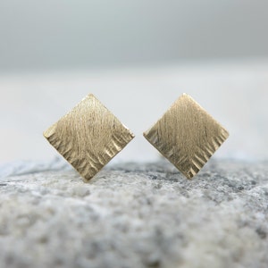 Pair of Brushed Brass Triangle Stud Earrings Pair of Brushed Brass Triangle Stud Earrings