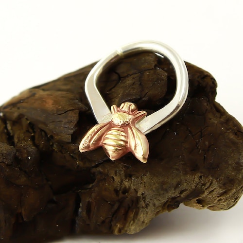 Septum Ring, Triangle Septum, Bee Septum, Sterling Silver, 14, 16, 18, 19 or 20 gauge, Tribal septum ring, Nose ring, Septum jewelry,navel