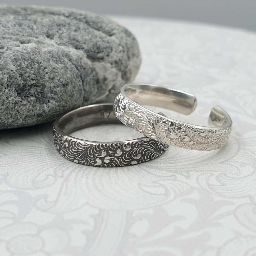 WithLoveSilver 925 Sterling Silver Filigree Toe Ring - Wire Cut Out Design, Adjustable, Black Velvet Pouch - View #10