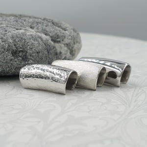 Wide Silver Ear Cuff, Solid 925 Sterling Silver, Hammered, Brushed or Polished Ear Cuff, Wide Helix Ear Cuff, Tube Ear Cuff