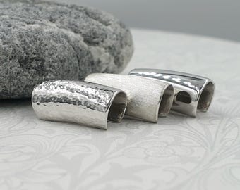 Wide Sterling Silver Ear Cuff: Hammered, Brushed, or Polished Helix Jewellery