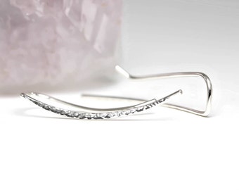 Ear Climber, Ear Cuff, Ear Crawler, Hammered, Sterling Silver, 14k Rose Gold filled, 14k Yellow Gold, Textured, Various sizes, Gold Pins