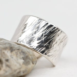 Ear Cuff, Polished or Oxidised, Solid 925 Sterling Silver,Rustic Ear Cuff, Textured ,Hand forged metal jewelry,Silver Ear Cuff,Wide ear cuff