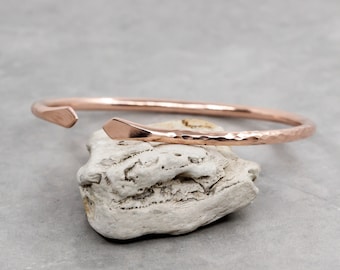 Copper Cuff Bracelet, Hammered Solid Copper, Lead and Nickel Free, Textured, Hand Forged Copper Cuff, Copper Arrowhead Bracelet