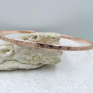 Pure Copper Anklet: Oak Leaf Hammered Copper Ankle Bangle, Stackable Anklet Cuff Bracelet