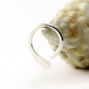 Cartilage Earring, Cartilage hoop, Helix Earring,Helix piercing,Asymmetrical, Smooth Hammered, Silver,Rose or Yellow Gold,Tribal hoop